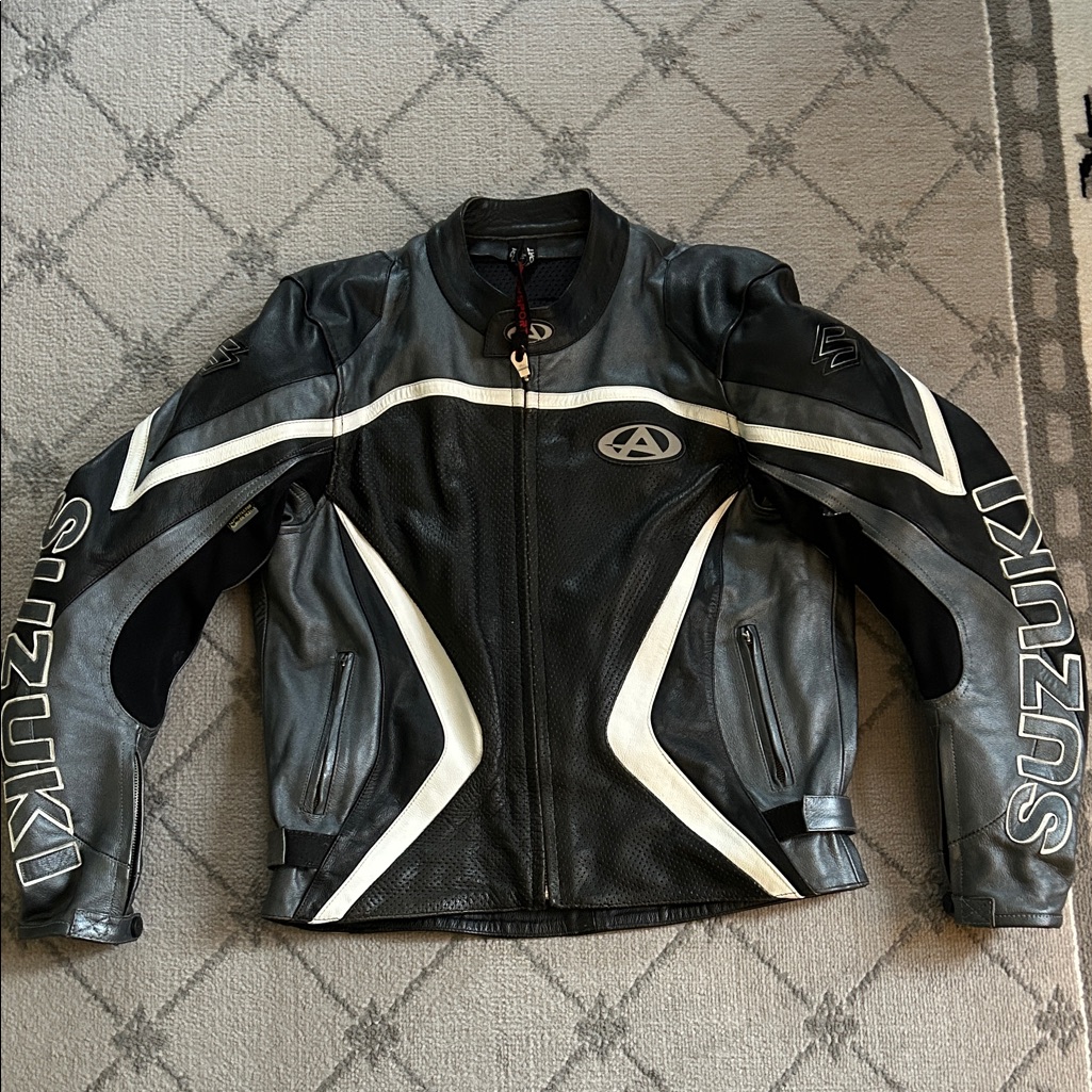 Vintage Rare 90’s Acv Sport Black Silver Performance Moto Motorcycle Jacket